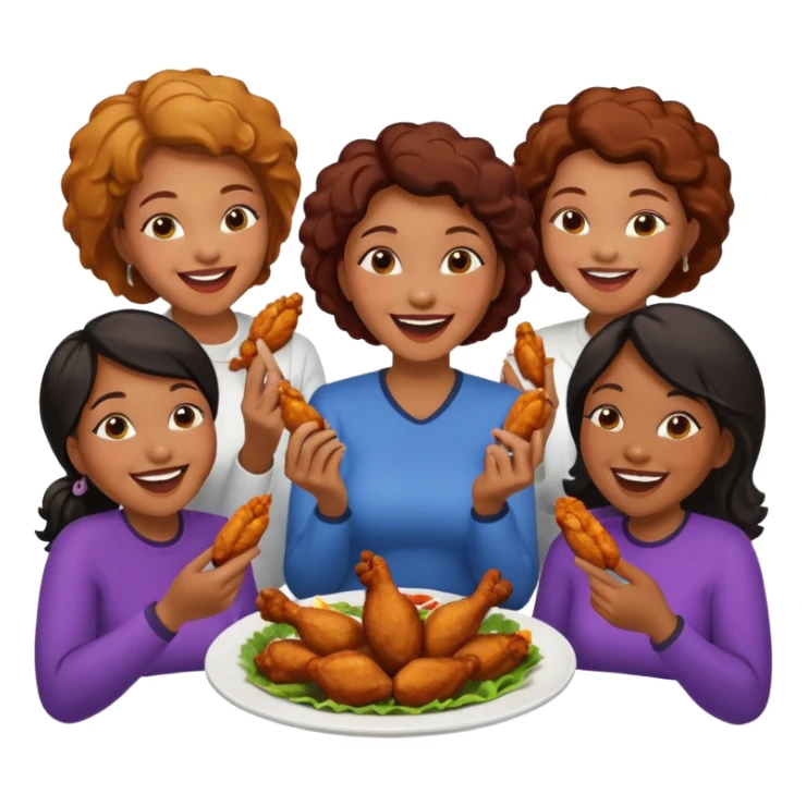 Black women eating wings sticker