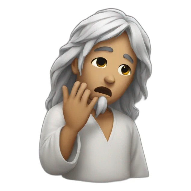 crying emoji who prays to the gods sticker