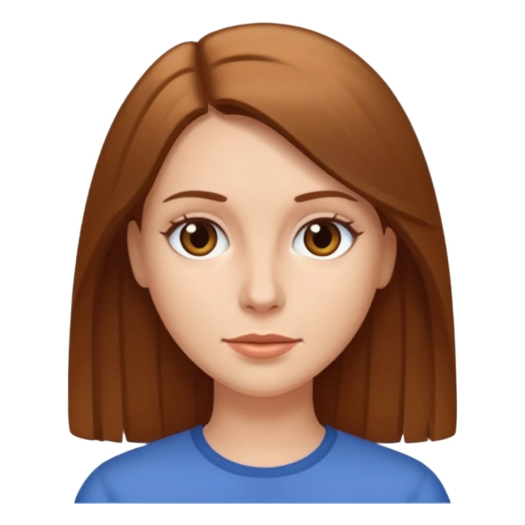 femme blanche brune avec des cheveux lisse sticker