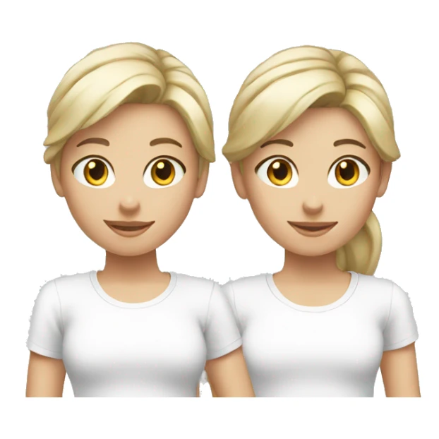 two caucasian girls wearing white t-shirts sticker