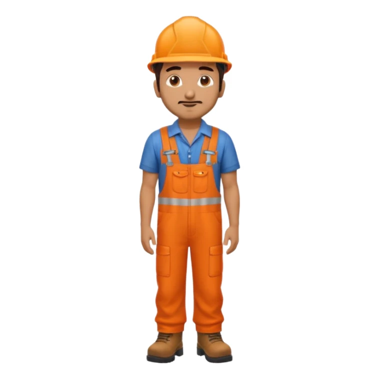 Indian male railway engineer orange overalls, boots  sticker