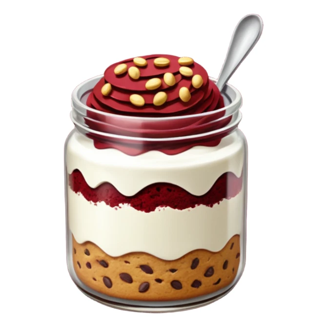 Haz un emoji de un tarro de galletas Red Velvet con pepitas de chocolate blanco sticker