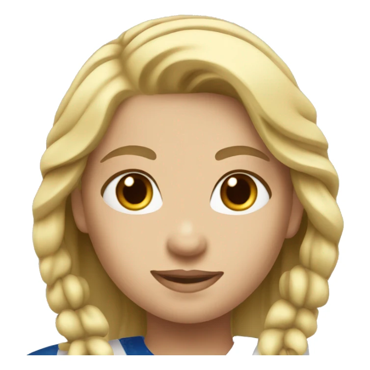 softball girl with blonde hair and blue eyes  sticker