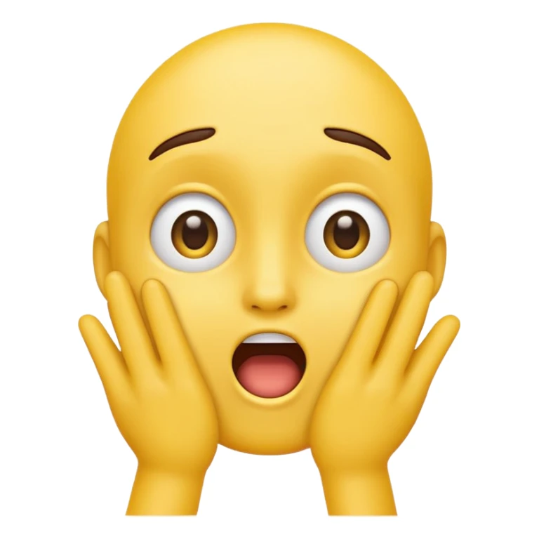 yellow emoji face with hand on face oh no sticker
