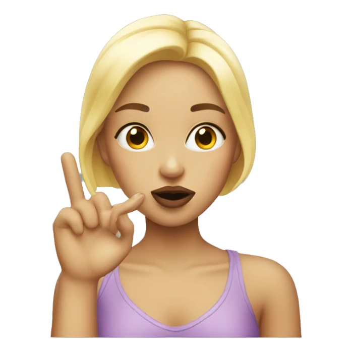 blonde girl blowing kiss sticker