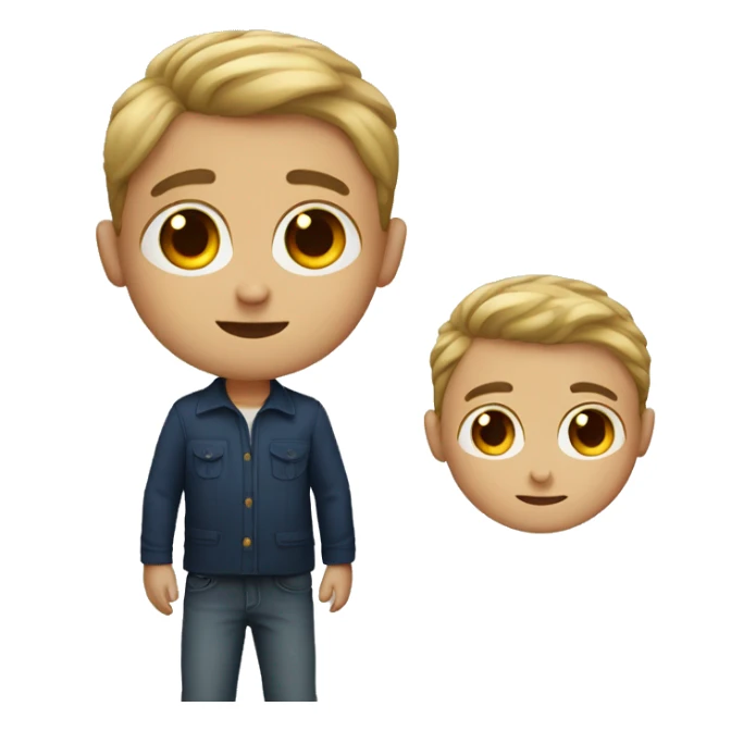 dark blond boy one and a half year with big dark brown eyes sticker