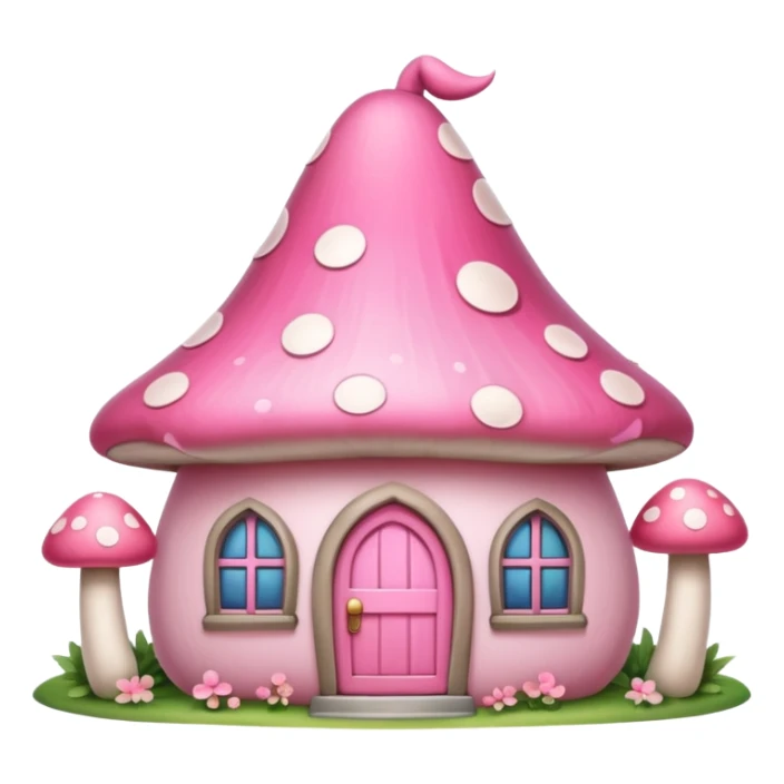 Girly pink tone cottage mushroom home sticker