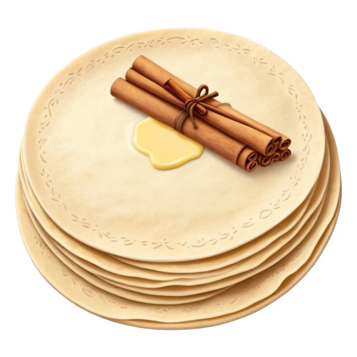norwegian lefse with sugar and cinnamon and butter sticker