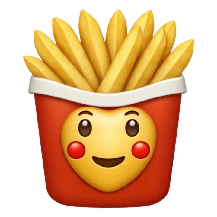 Generar papas fritas sueltas con un botecito de catsup a su lado sticker