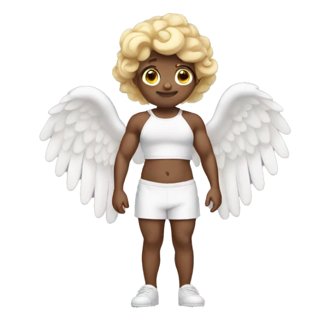 cute angel with halo and weights  sticker
