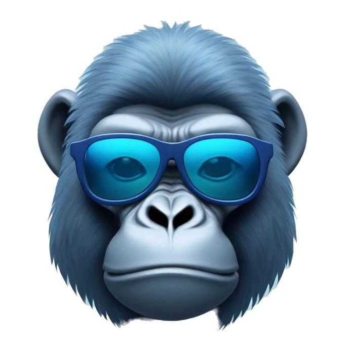 cyan gorilla with angel wings and navy blue chromatic sunglasses sticker
