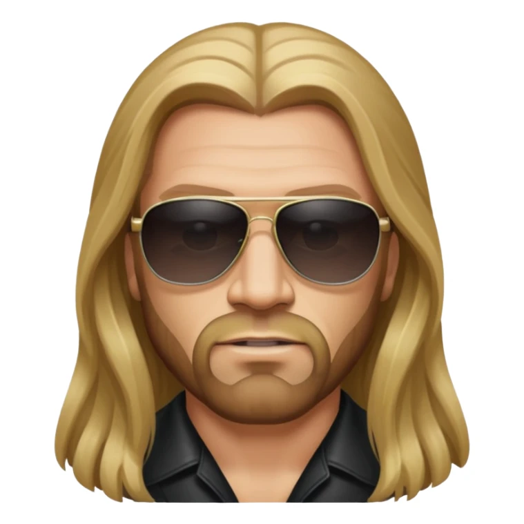Triple H with long hair and sunglasses sticker