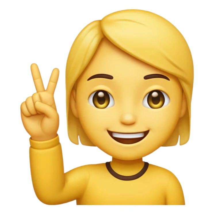 An emoji with eyes closed and smiling and pulling the middle finger sticker