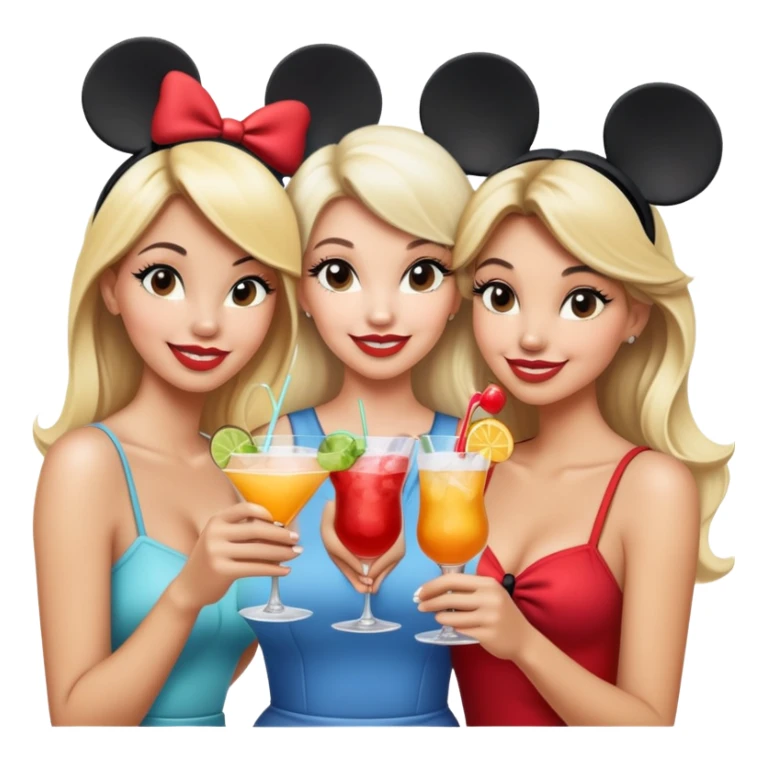 3 blonde Ladies having cocktails at Disney World sticker