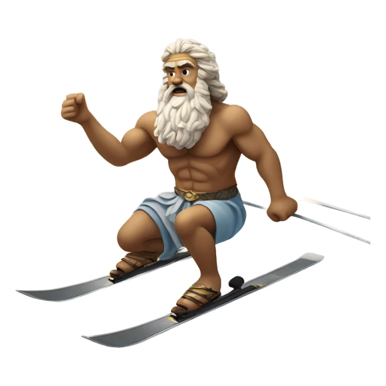 zeus greek god skiing in desert  sticker