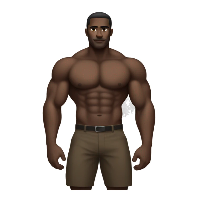 muscular man with dark skin sticker