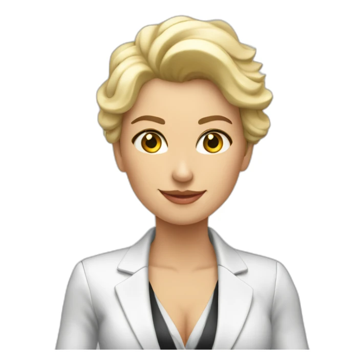 Syntia Mujer piel blanca emprendedora con blazer sticker