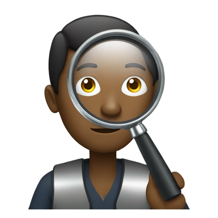 black man searching with magnifying glass sticker
