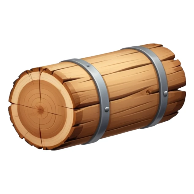 light brown log of wood, simple, clear sticker