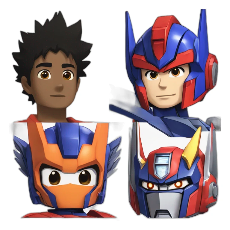 Optimus Prime and Son Goku and Matoi Ryuko sticker