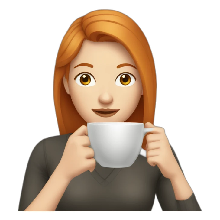 Ginger hair and grey eyes woman drinking coffee  sticker