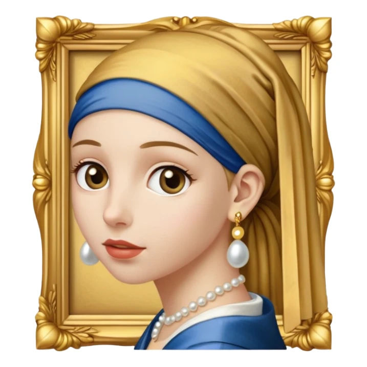 Johannes Vermeer, Girl with a Pearl Earring,  in frame sticker