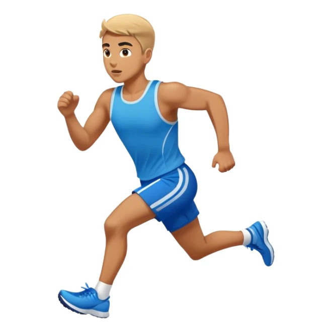 athlete with blue shorts running very fast sticker