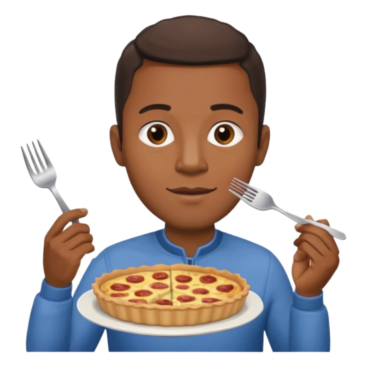 Black man eating a quiche Lorraine sticker