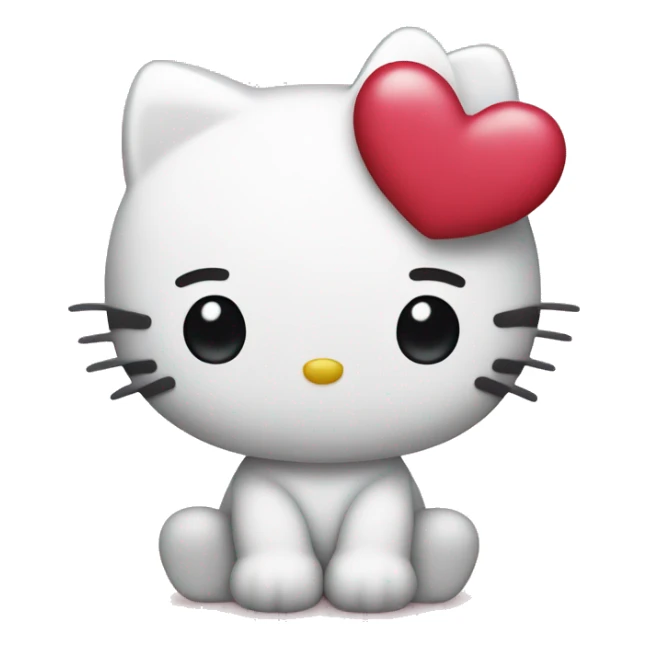 hello kitty with heart sticker