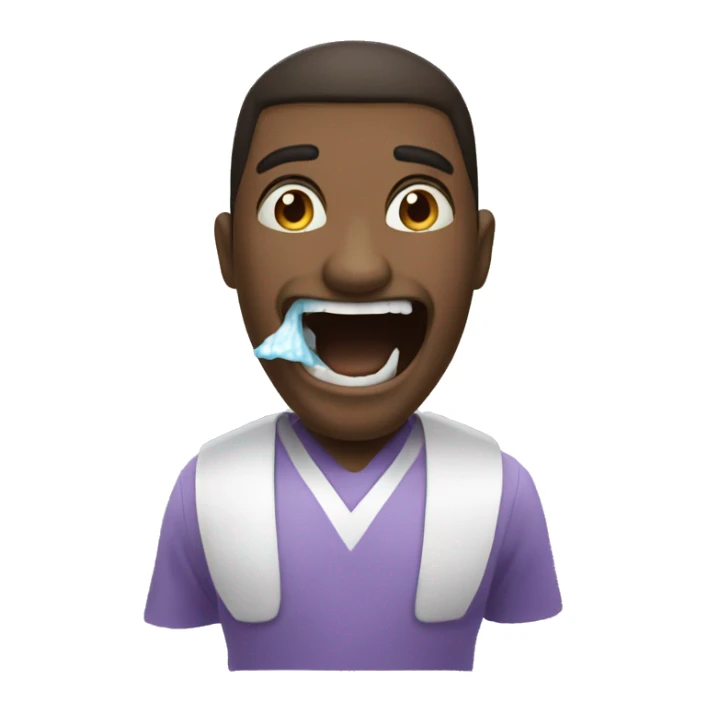 Emoji lavando se los dientes  sticker