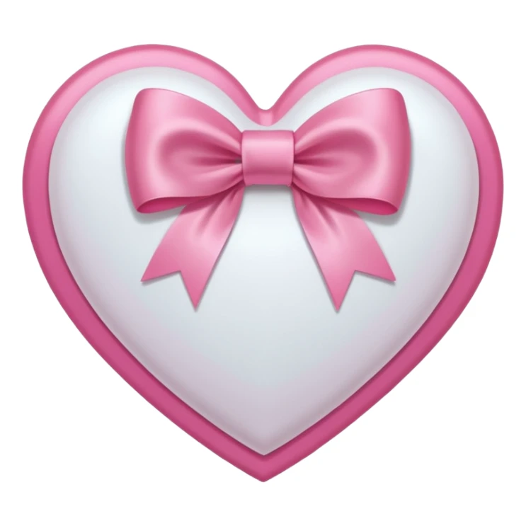 A White Heart with a pink bow around it sticker