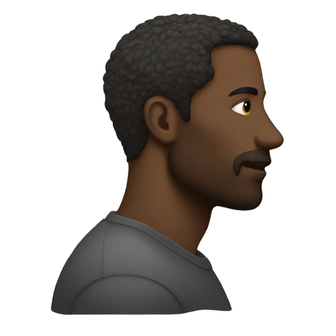 strong jawline sideview emoji with hand on jawline sticker