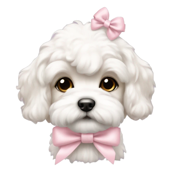 schichon puppy with pale pink bow sticker