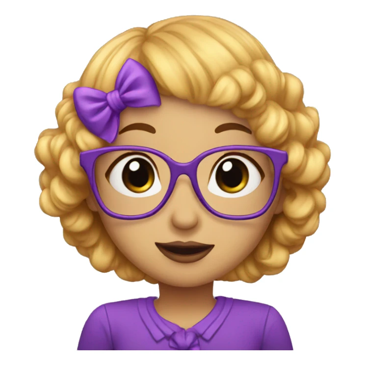 cute librarian purple kiss sticker