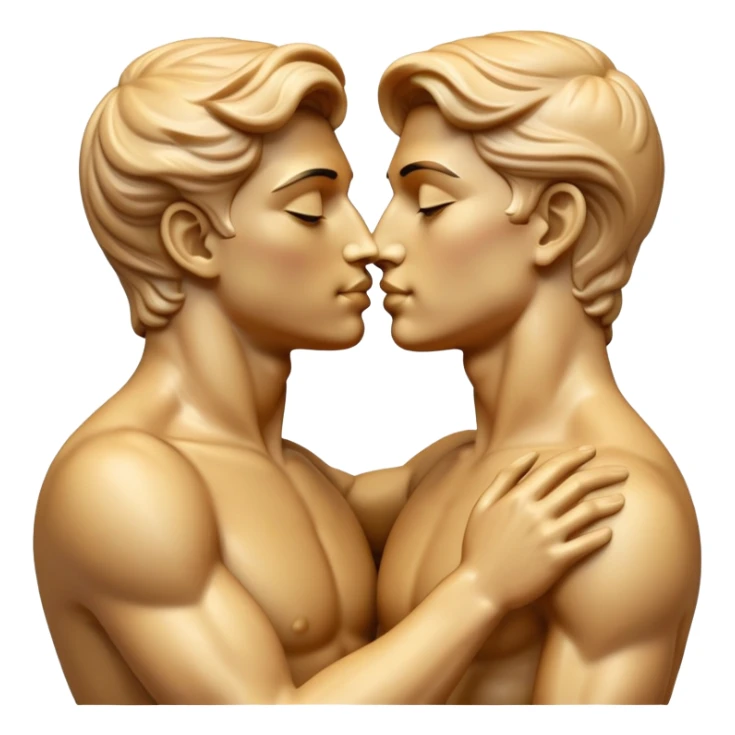 Gay statues kissing greek sticker