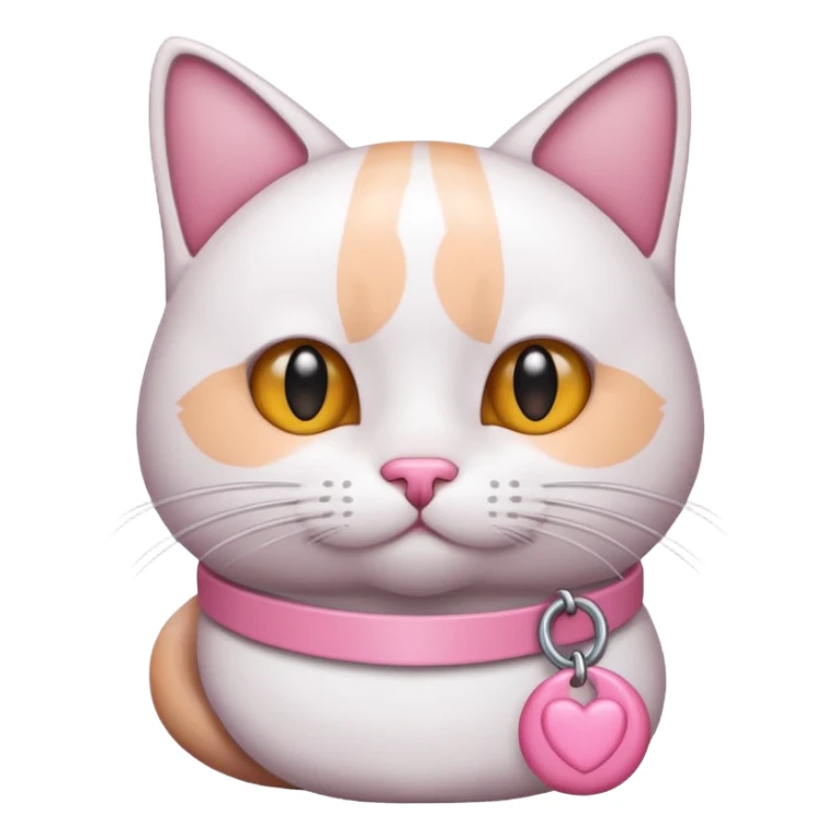 Un gato blanco con un listón rosa sticker