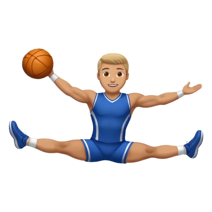 A male cheerleader doing a one man stunt sticker