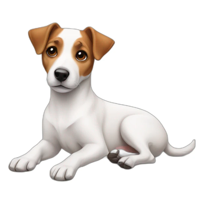 dog Jack Russell Terrier laying with crossed legs sticker