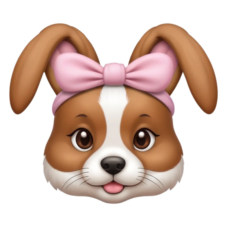 Cute Dog Wearing A  bunny headband sticker
