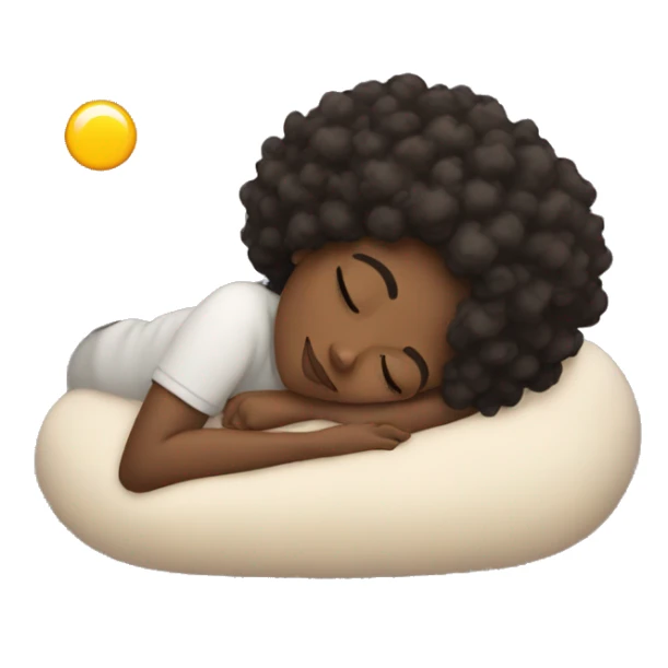 Cozy black girl with curly hair taking nap sticker