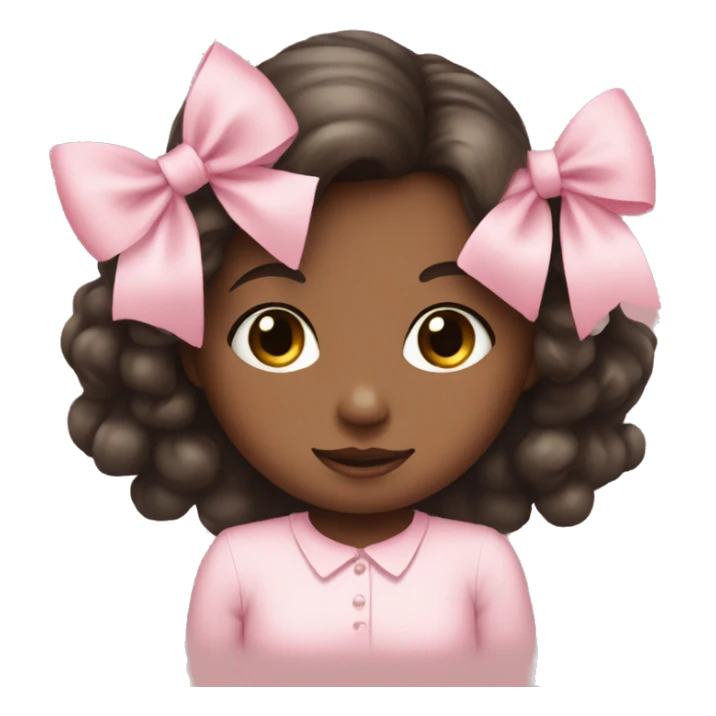 Girl with a baby pink bow sticker