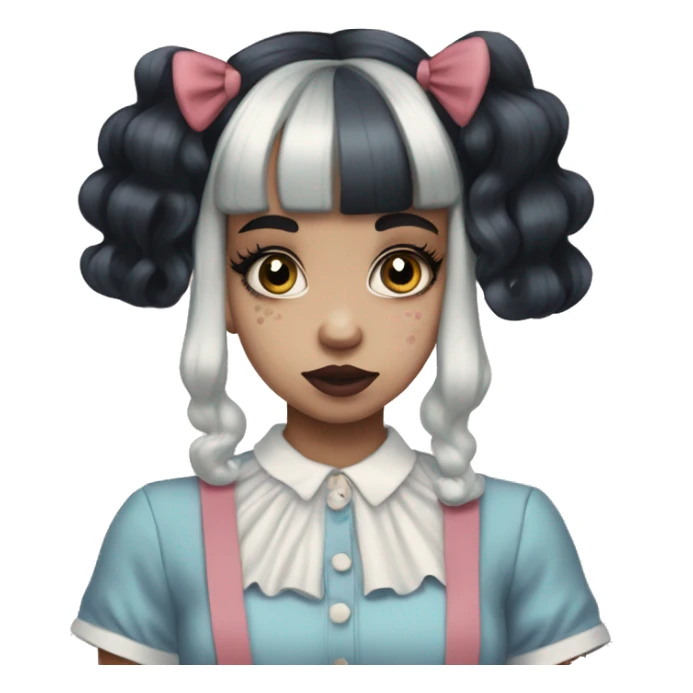 Melanie Martinez half blonde half black hair sticker