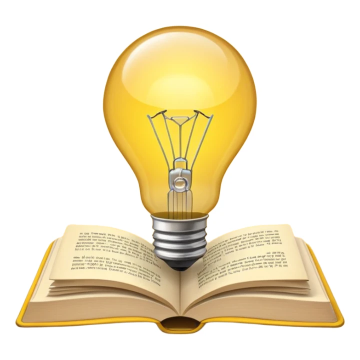 an emoji: a light bulb in a book, symbolizing inspiration sticker