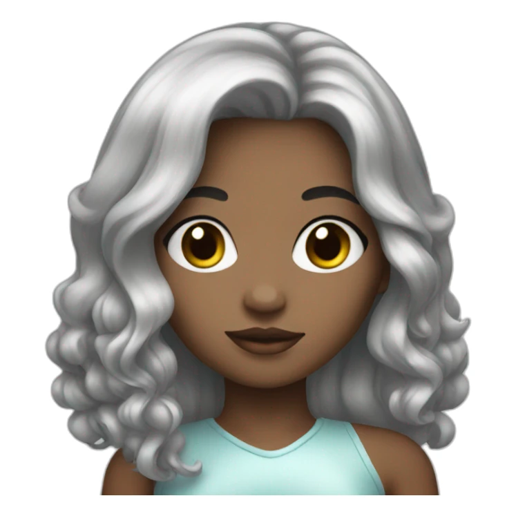 silver skin pretty girl sticker