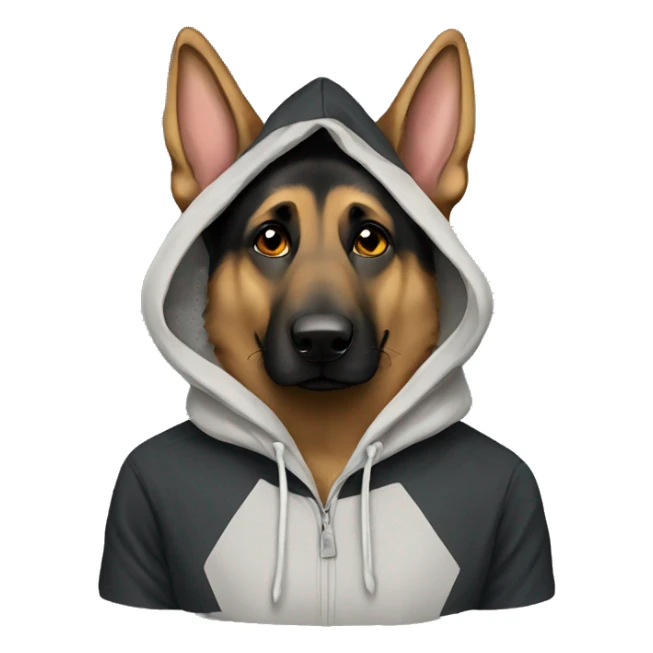 German shepherd in a hoodie  sticker