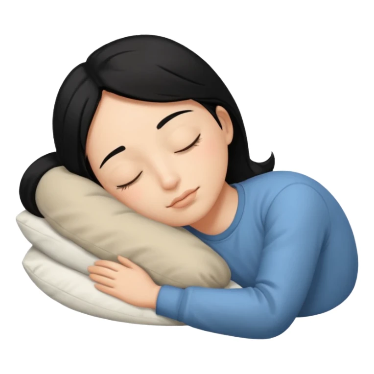 sleeping person With hair black He feels sticker