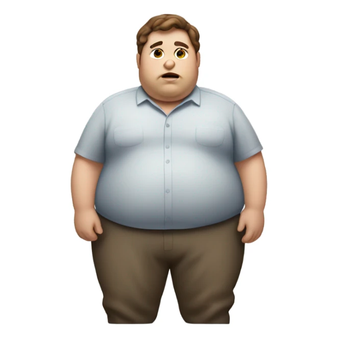 Fat person with brown hair sticker