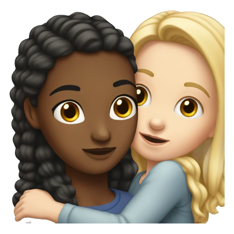 White girl hugs white girl sticker