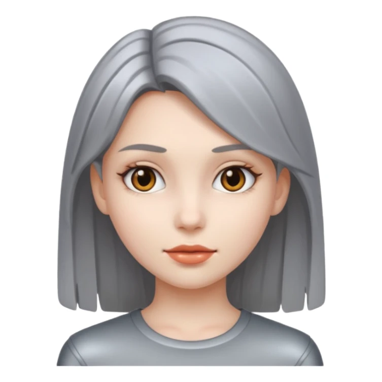 gray metal skin colored girl sticker