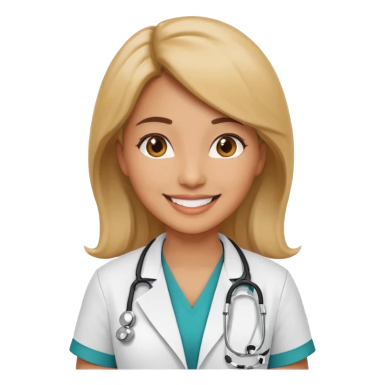 faça uma medica MULHER em forma de emoji em png sticker